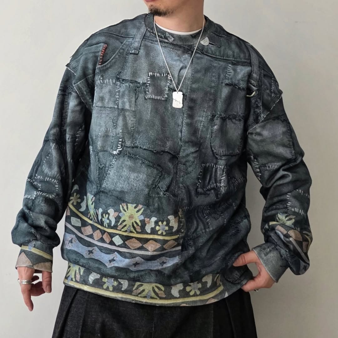 DISCOVERED / Crust Trompeloeil Pullover (Black)