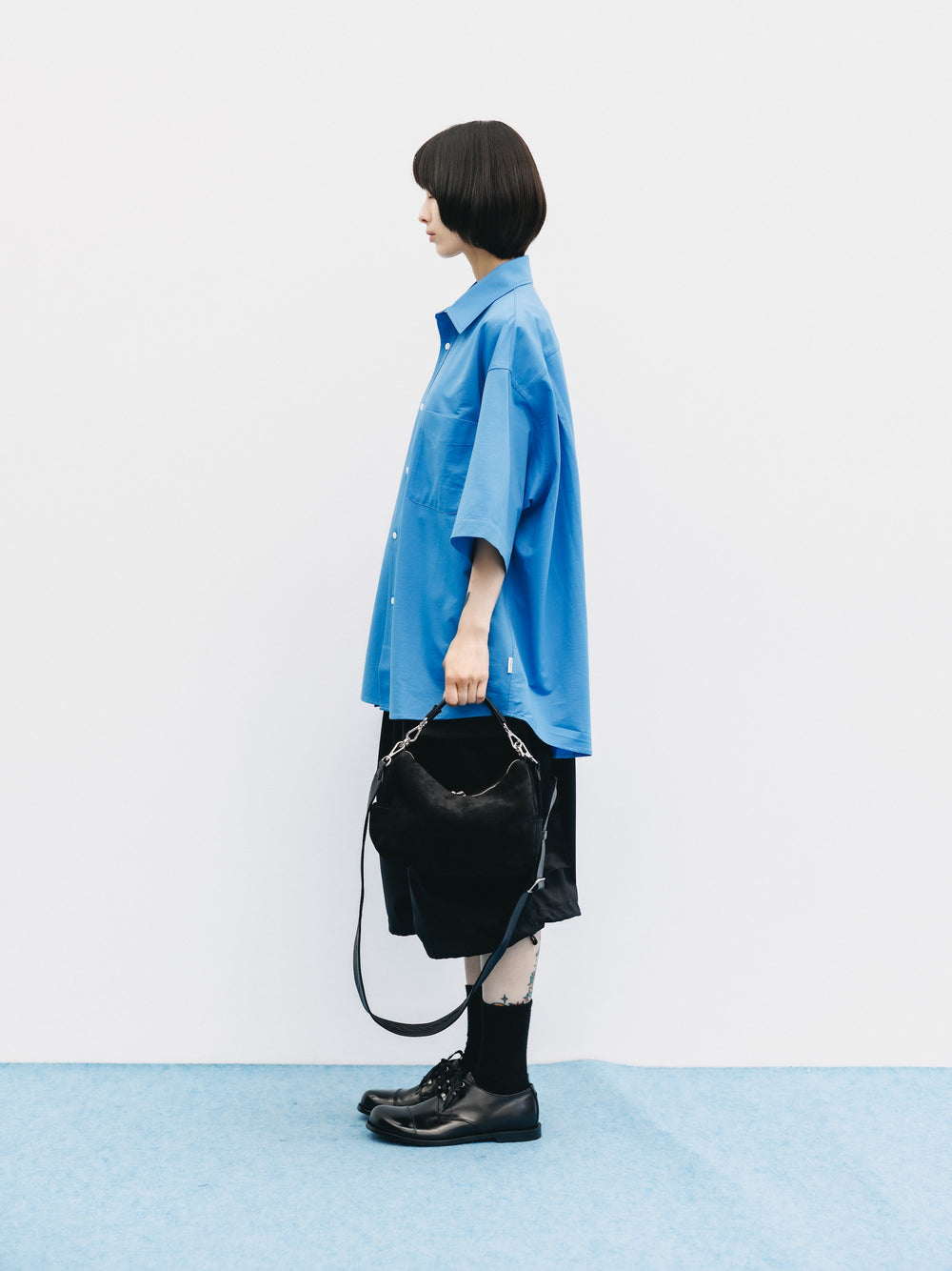 CLESSTE / 46G Knit Everyday S/S Shirt (Sax Blue)