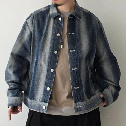 REVERBERATE / Gradation Denim Jacket (Sax Blue)
