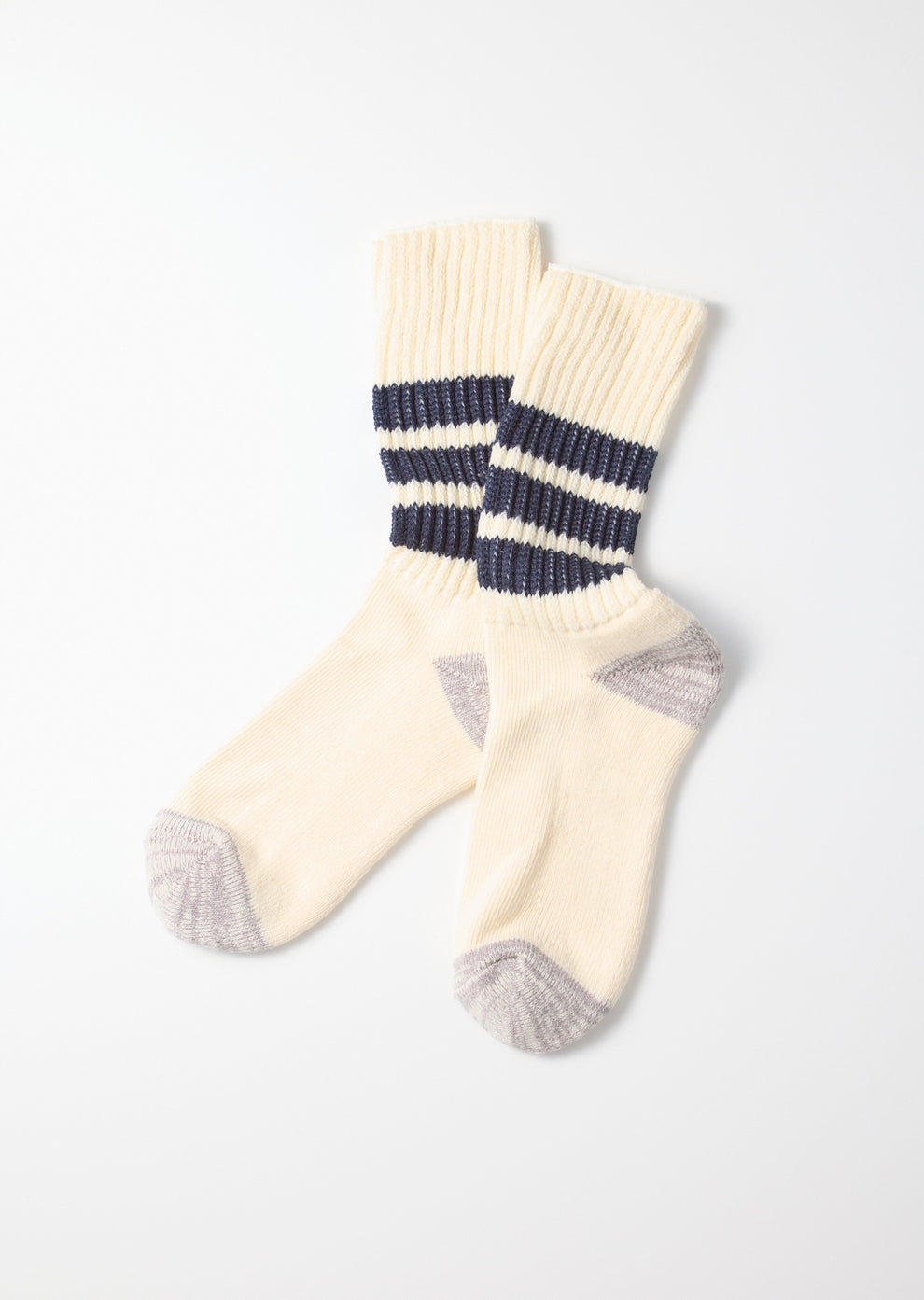 ROTOTO / Coarse Ribbed Oldschool Crew Socks (Navy)