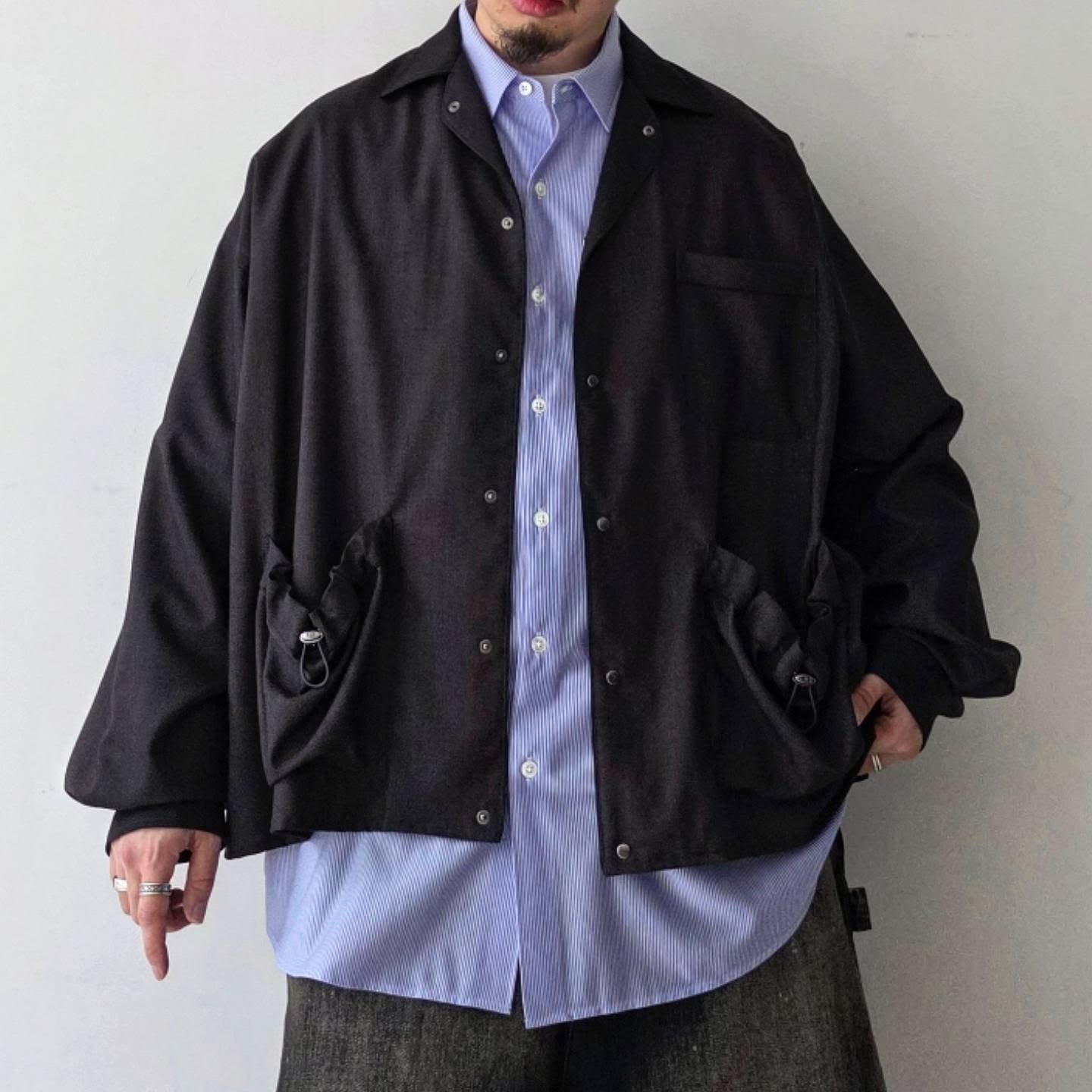 THE JEAN PIERRE / Urban Wool Tech Pyjama Shirt (Black)