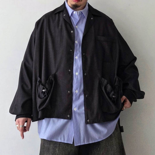 THE JEAN PIERRE / Urban Wool Tech Pyjama Shirt (Black)