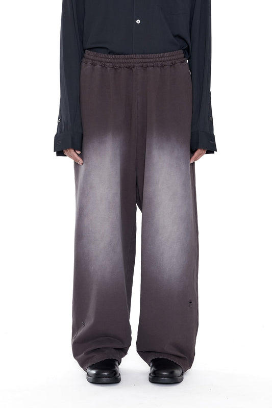 CODA / Worn Black Aging Faded Damage Sweatpants