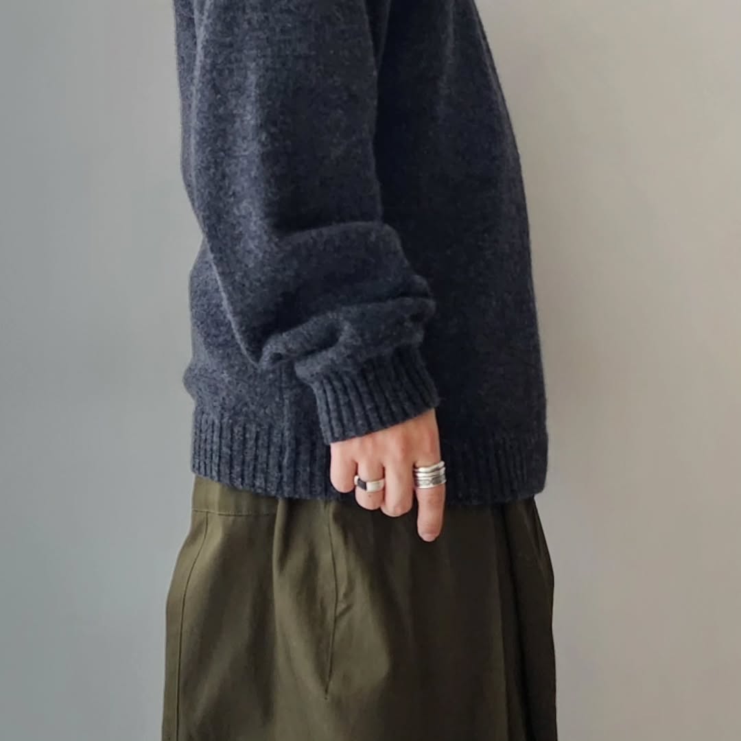BLANC YM / Alpaca Polo Collar Knit Shirt