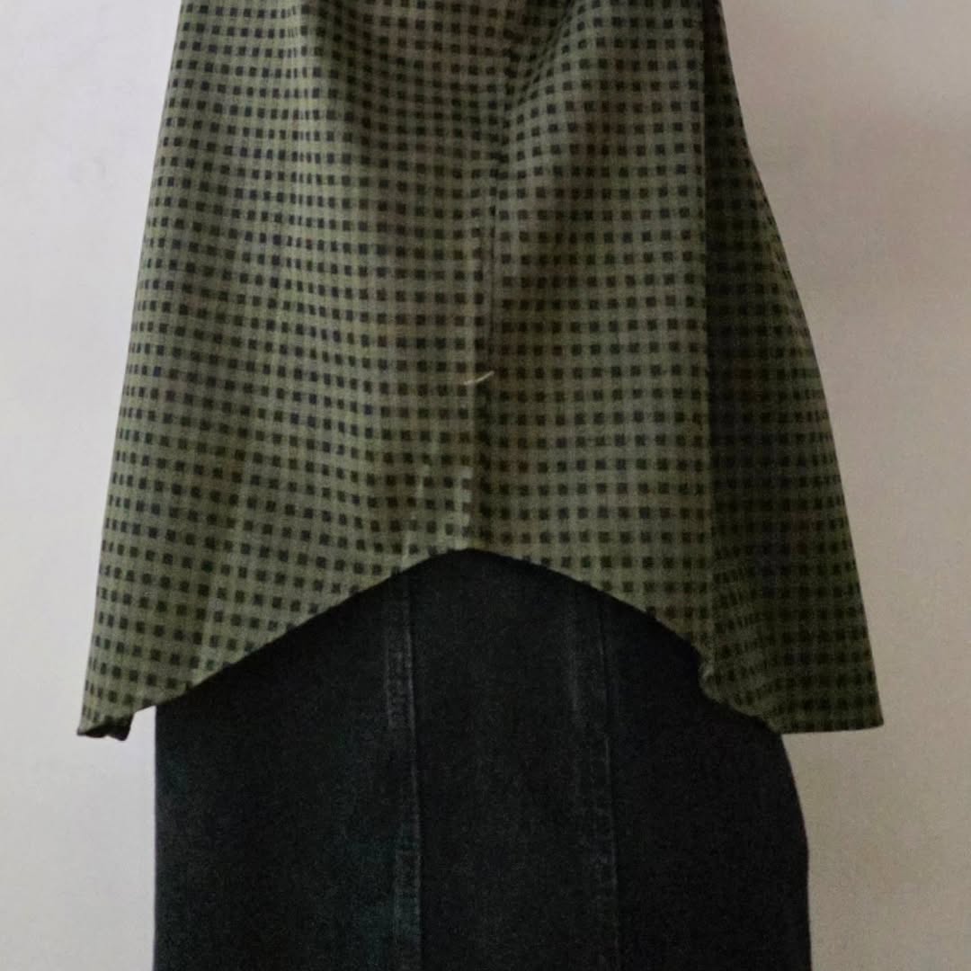 KANEMASA PHIL / 36G Atmosphere Check Shirt (Sterling Green)