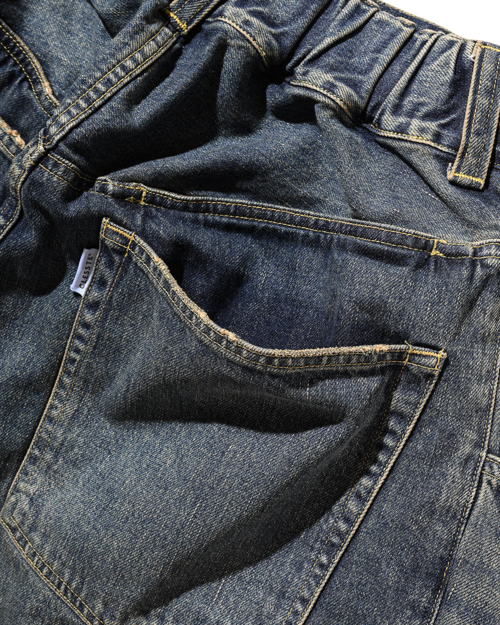 CLESSTE / Vintage Dyed Selvedge Denim Barrel Leg Pants (Vintage Indigo)