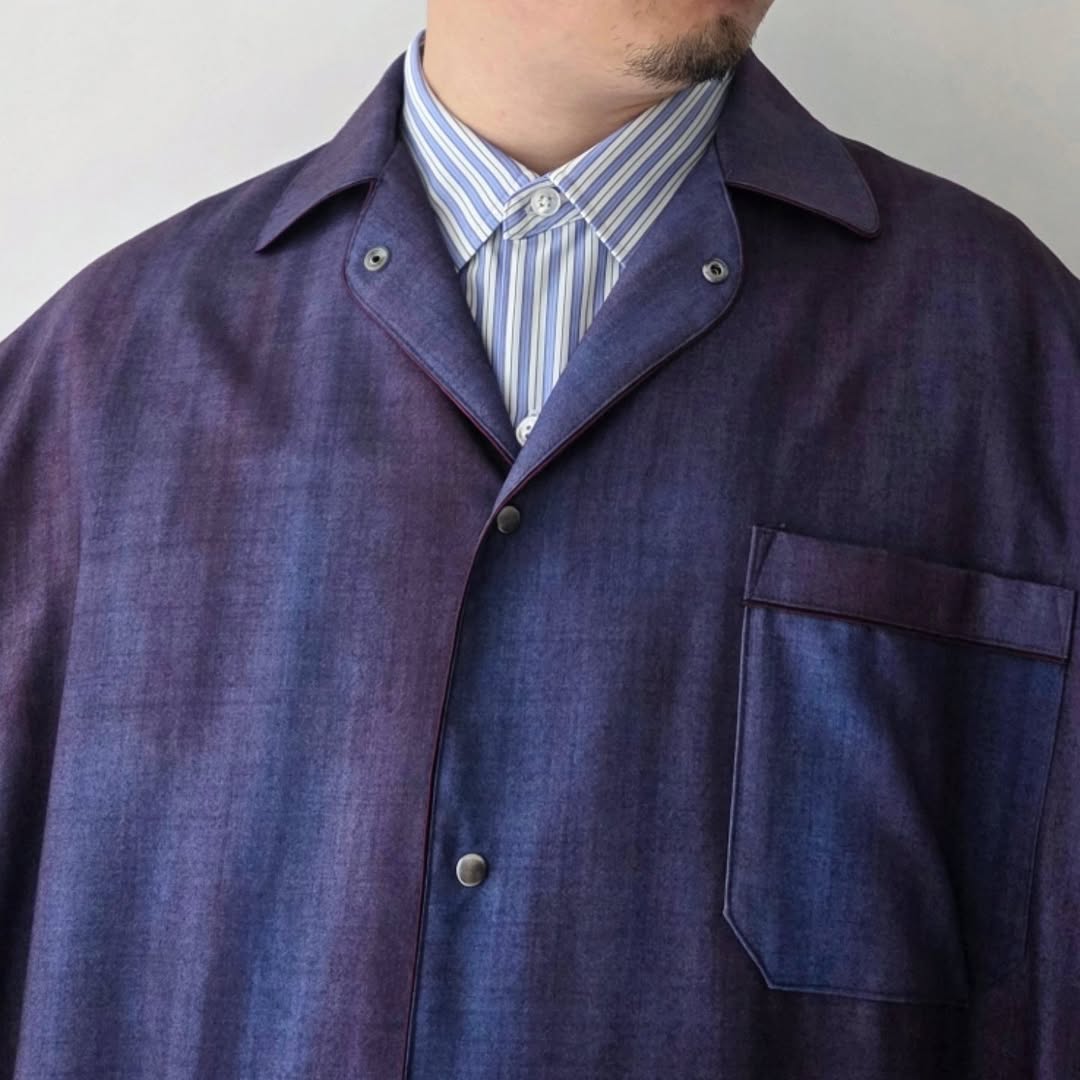 THE JEAN PIERRE / Urban Wool Tech Pyjama Shirt (Bordeaux)