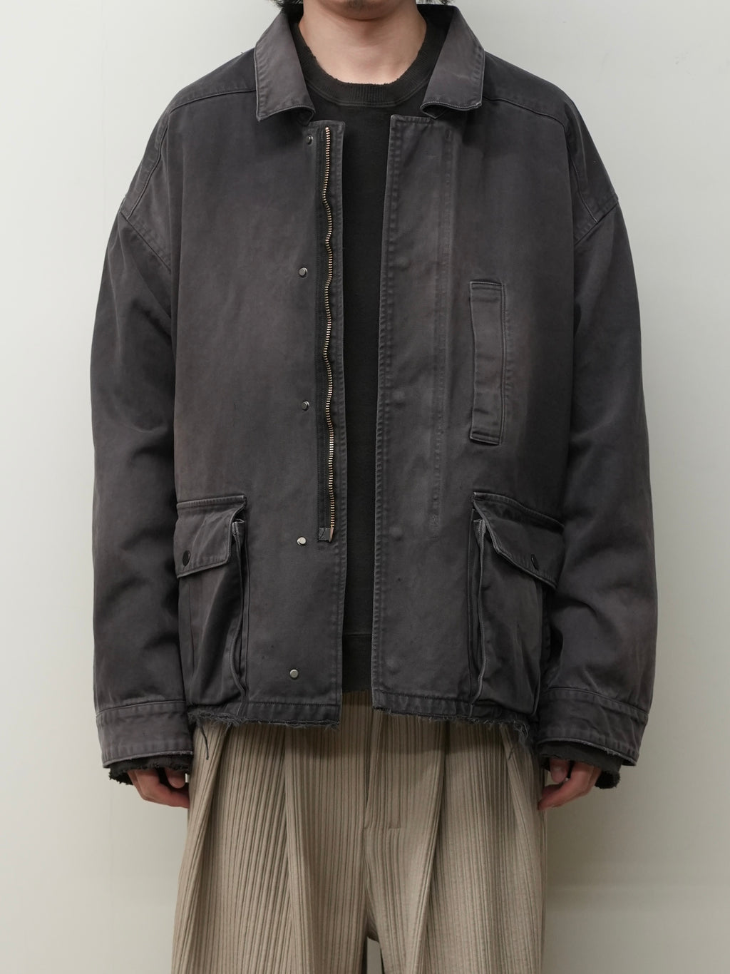 ANCELLM / Highcount Drill Aging Jacket (Black)