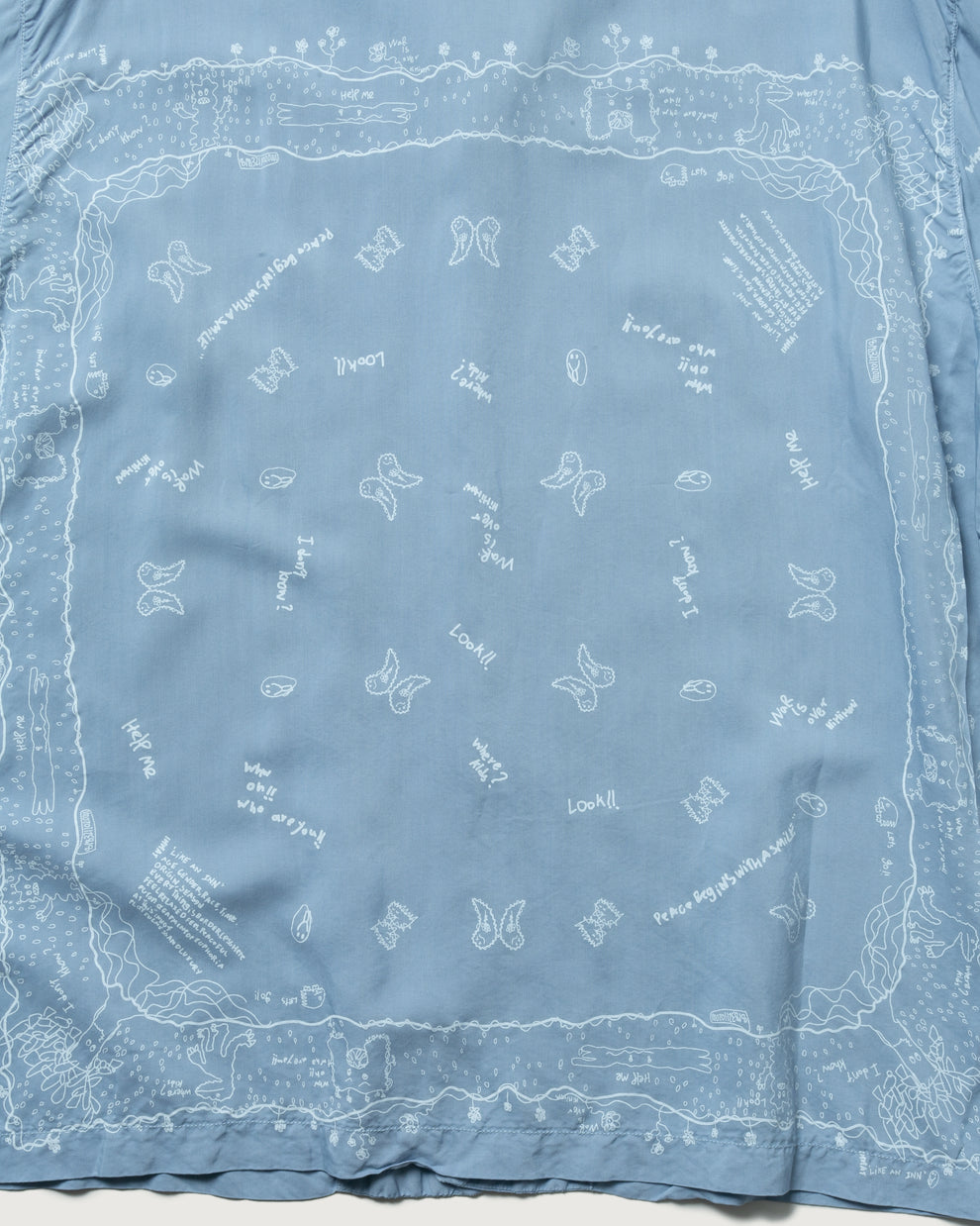 INNAT / Rakugaki Bandana Shirt (Sax Blue)