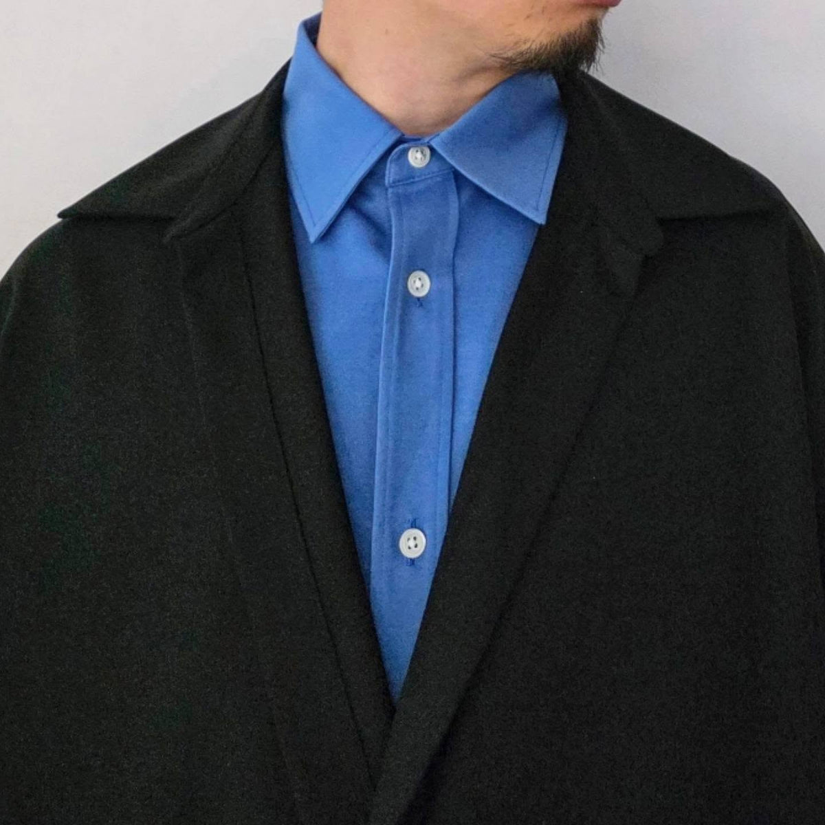 NONNOTTE / Draping Overlap Shirt (Deep Black)
