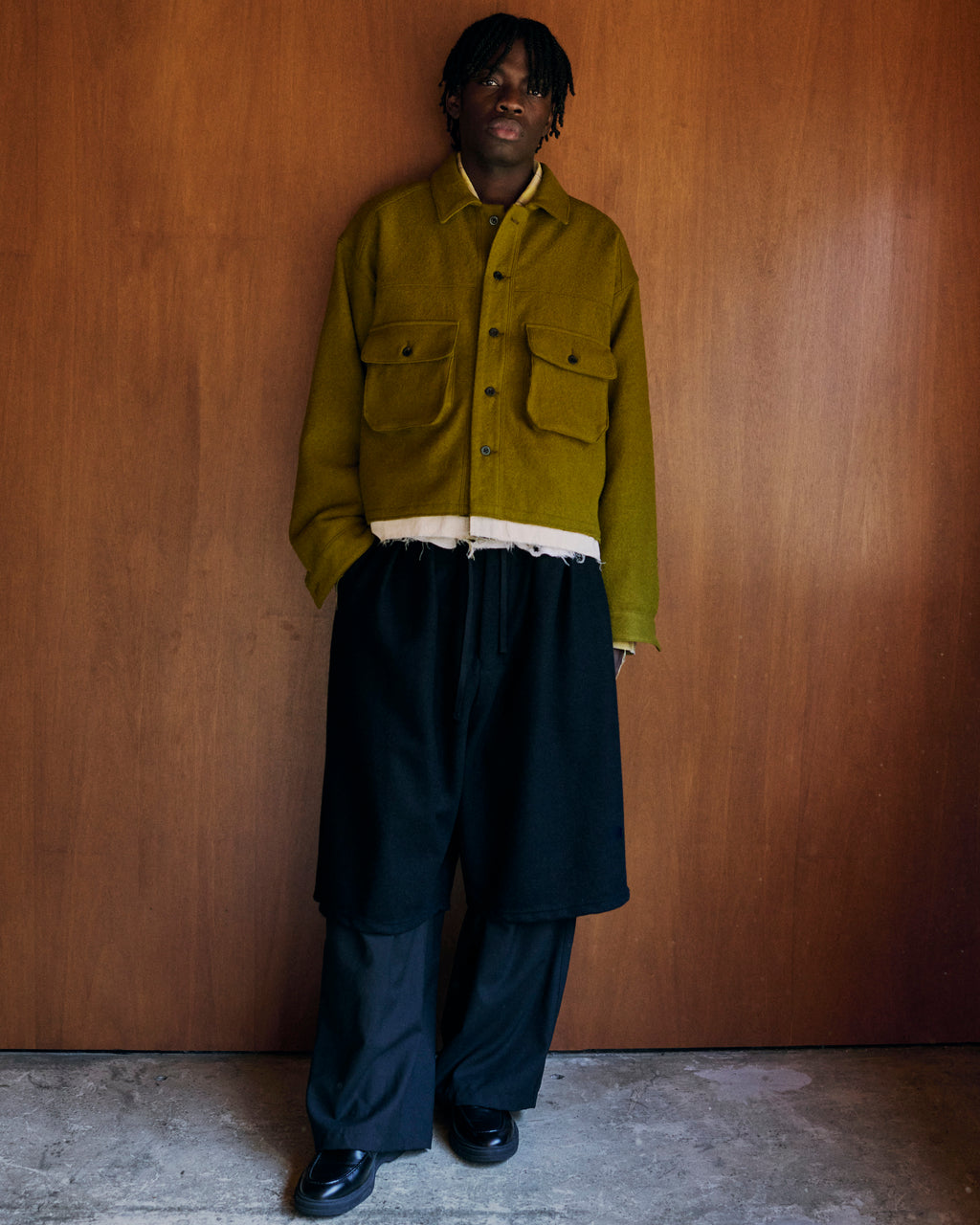 ANCELLM / Shrink Wool Layering Jacket