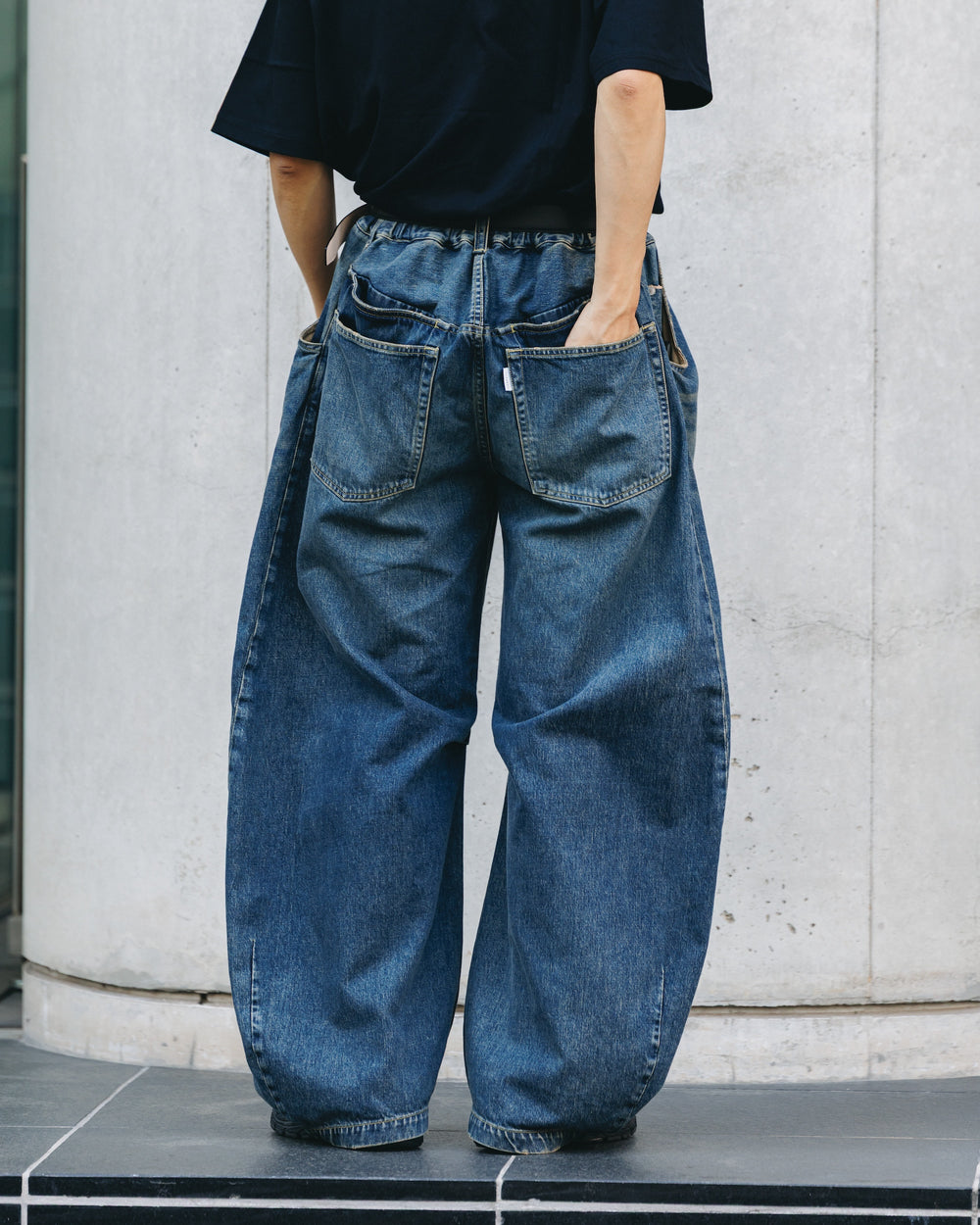 CLESSTE / Vintage Dyed Selvedge Denim Barrel Leg Pants (Vintage Indigo)