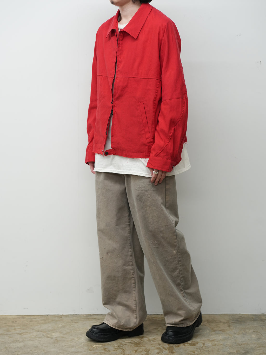 ANCELLM / L/N Zipup Shirt Jacket (Red)
