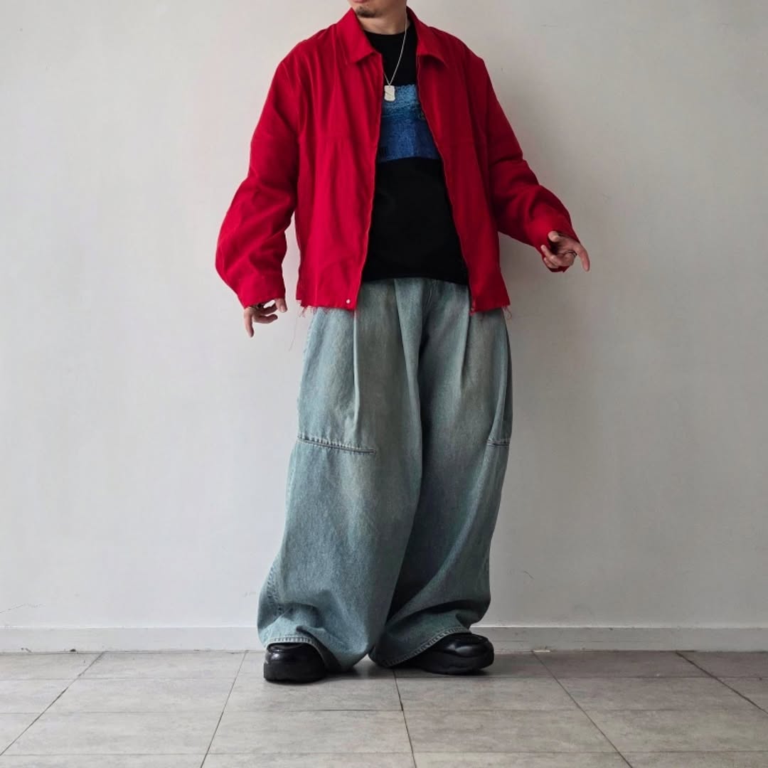 ANCELLM / L/N Zipup Shirt Jacket (Red)