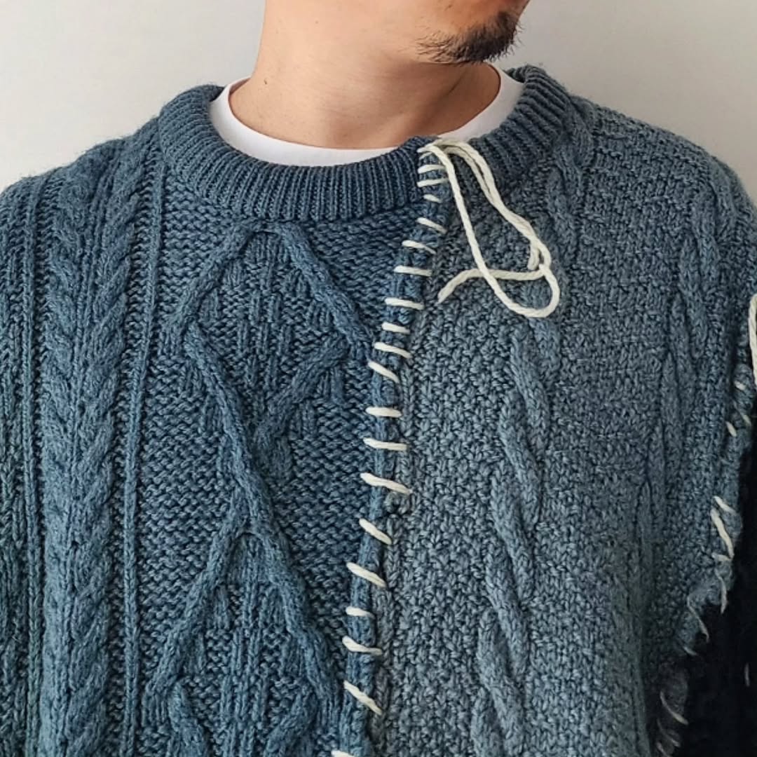 DISCOVERED / Tie Dye Fisherman Wide Knit (A) (Morning)