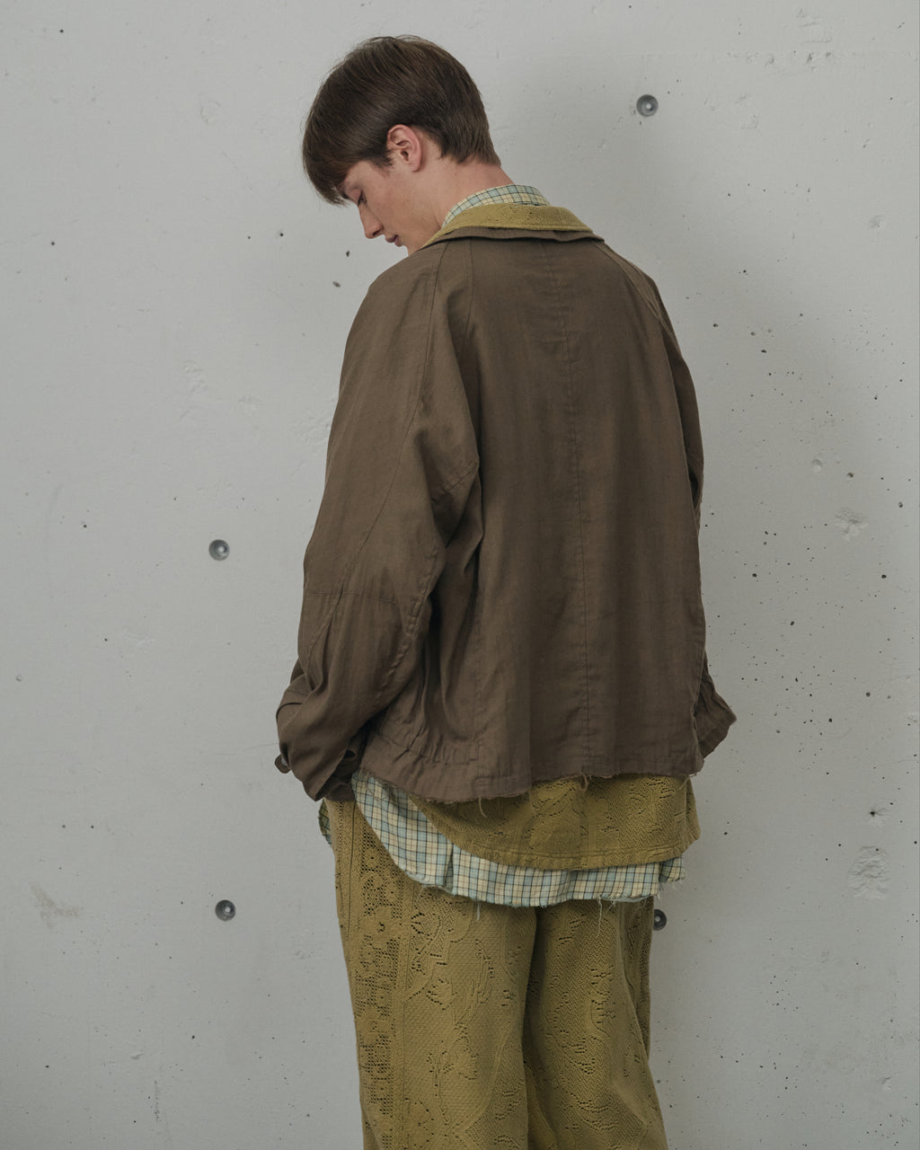 ANCELLM / L/N Zipup Shirt Jacket (Brown)