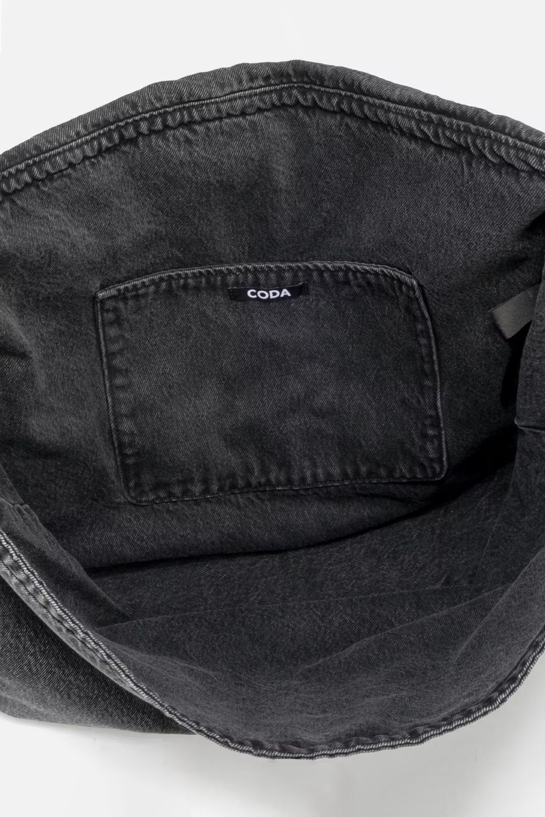 CODA / Black Acid Wash Denim Cross Body Bag