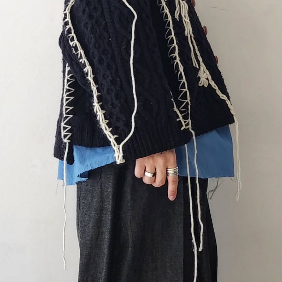DISCOVERED / Hand Embroidery Fisherman Knit (A)