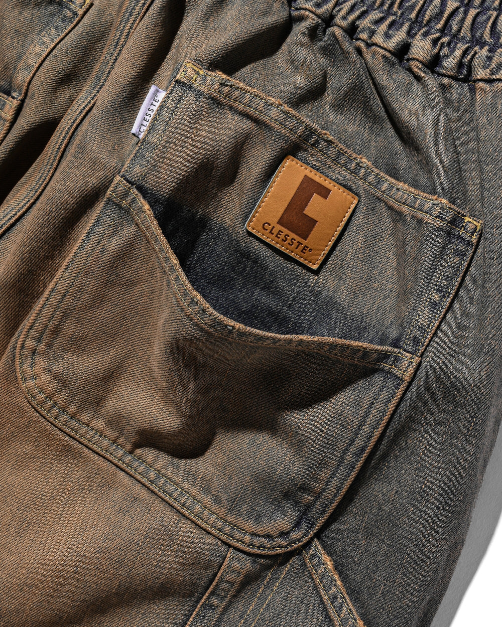 CLESSTE / Vintage Dyed Selvedge Denim Worker Pants (Vintage Brown