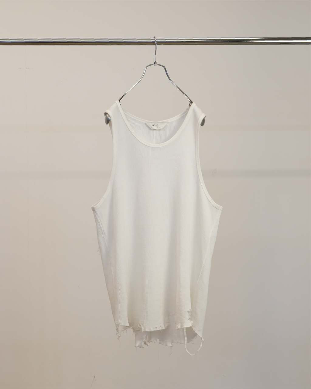 ANCELLM / Damage Waffle Tank (White)