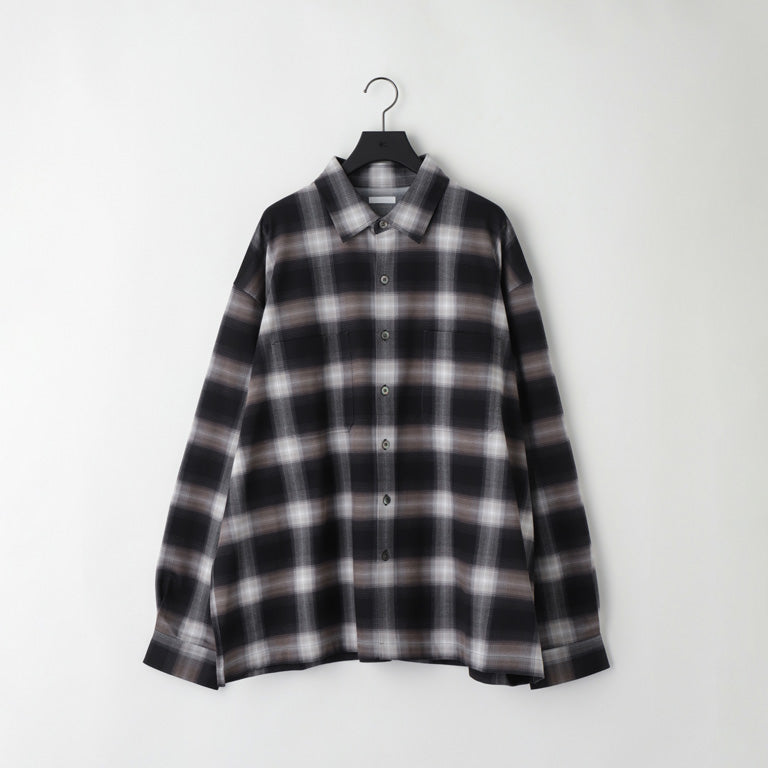 KANEMASA PHIL / 28G Ombre Check Balise Shirt (Black White)