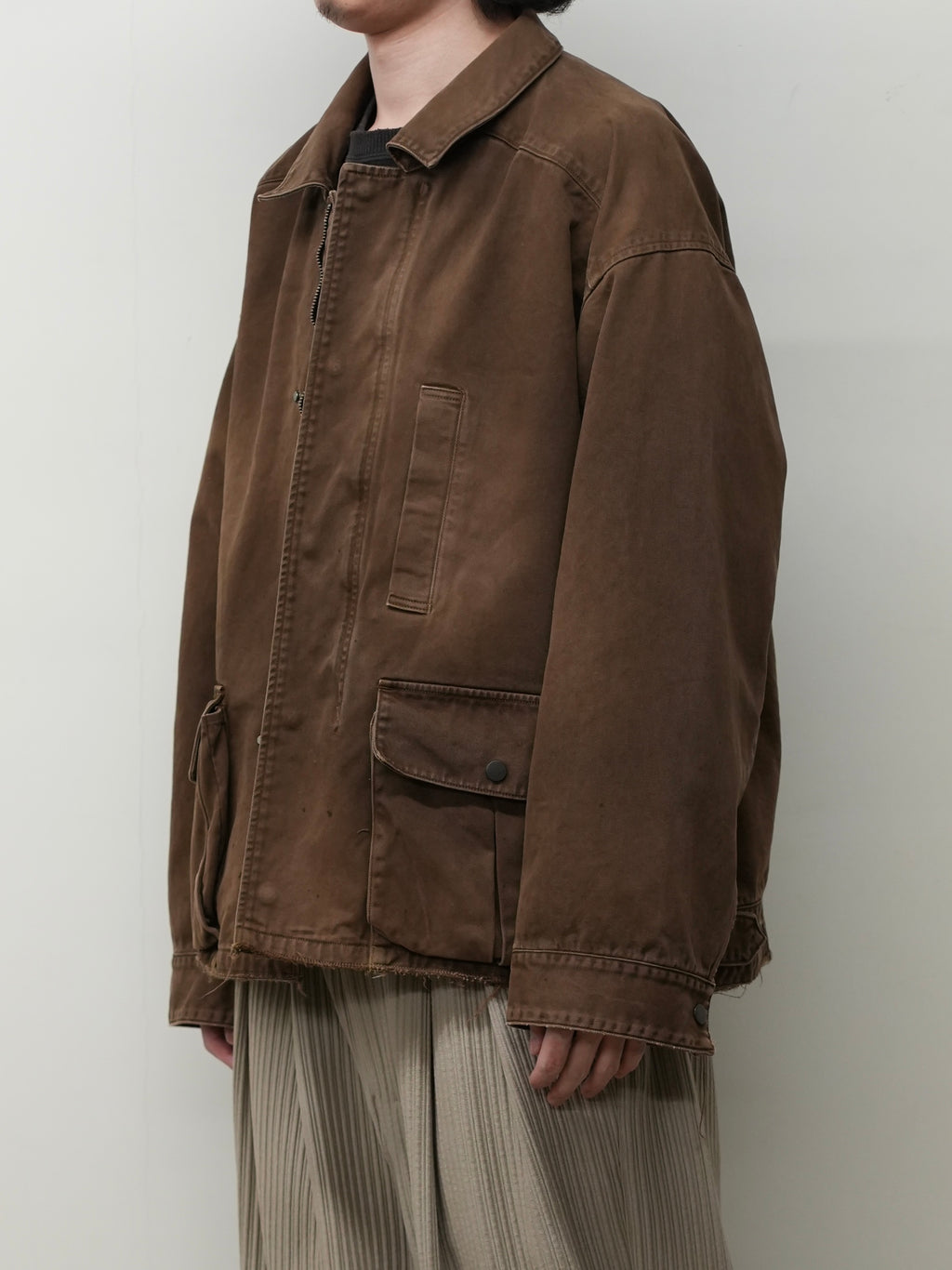 ANCELLM / Highcount Drill Aging Jacket (Brown)