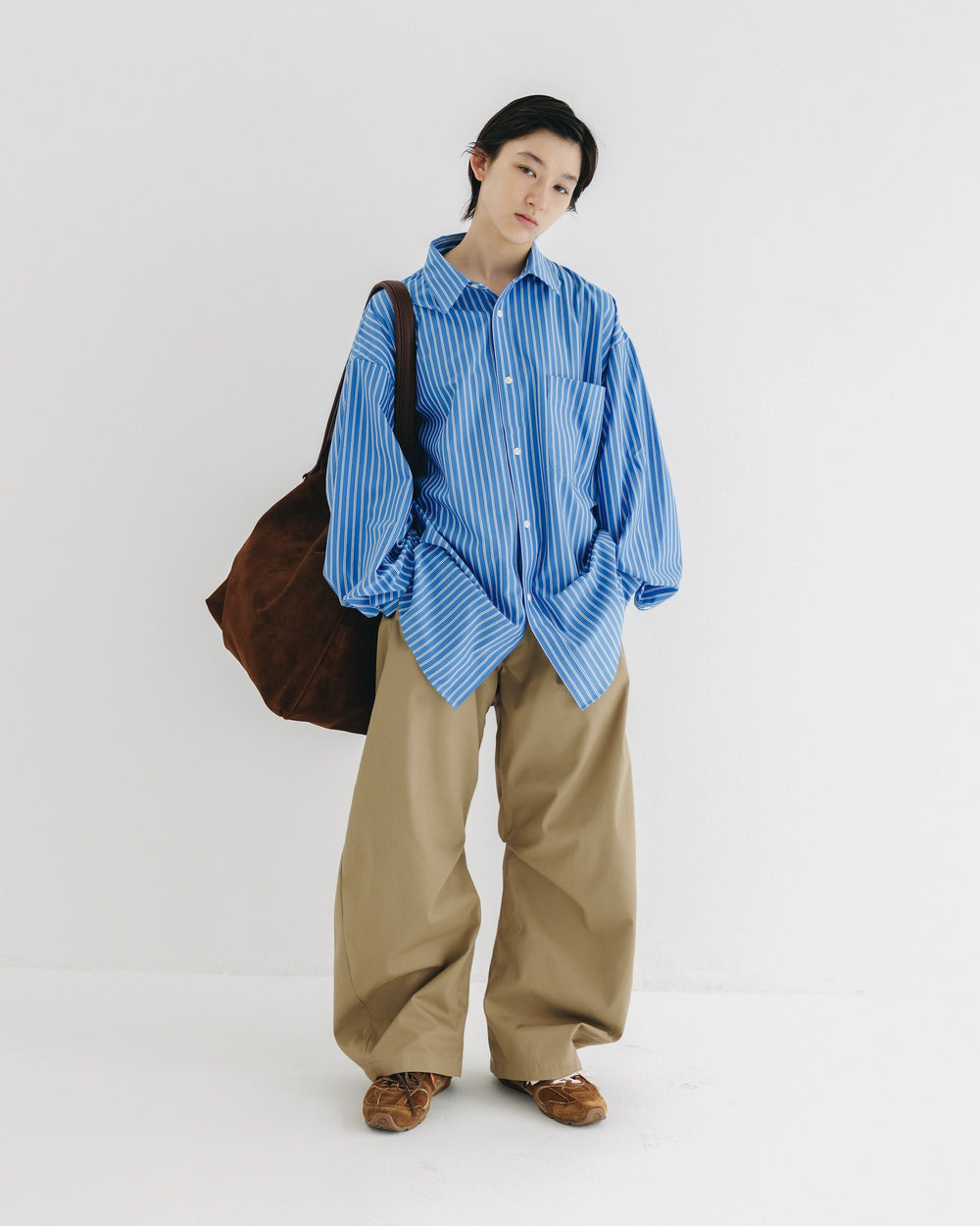 CLESSTE / 46G Knit Everyday L/S Shirt (Sax Blue Stripe)