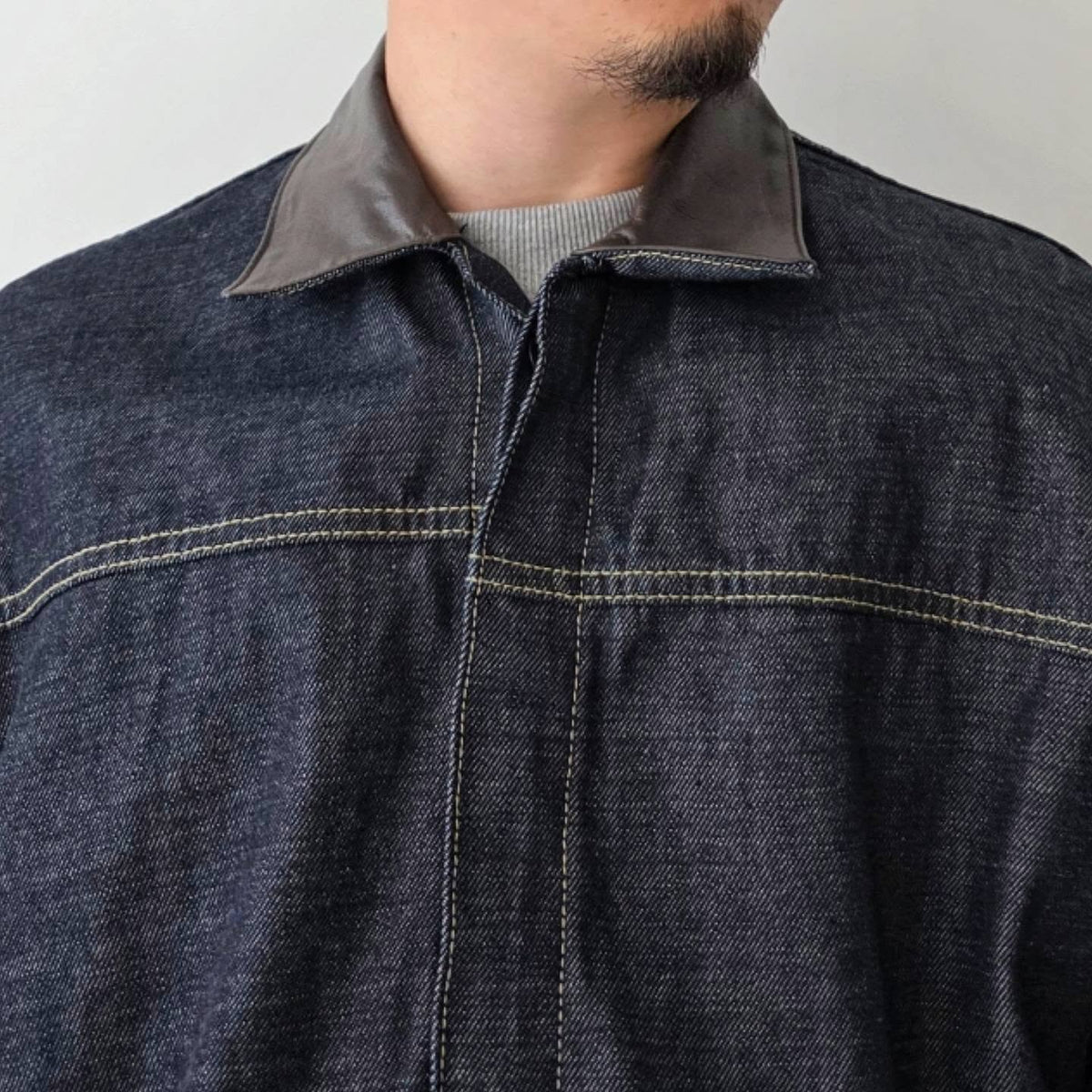 THE JEAN PIERRE / Leather Collar 11XL Denim Trucker