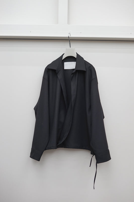 NONNOTTE / Draping Overlap Shirt (Deep Black)