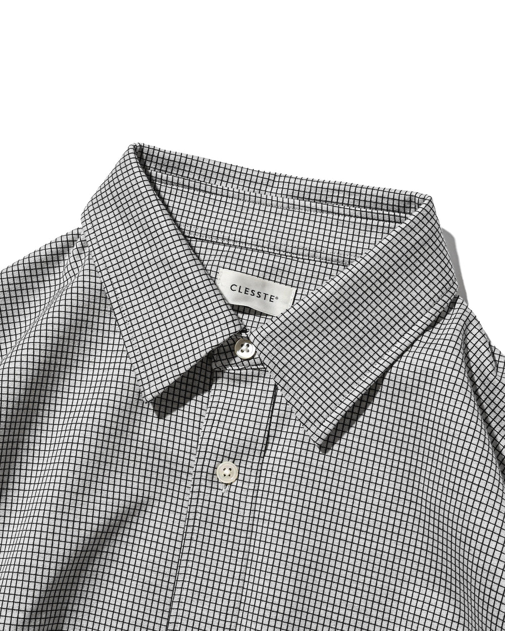 CLESSTE / Mini Grid Check 36G Knit Everyday S/S Shirt (White x Black)
