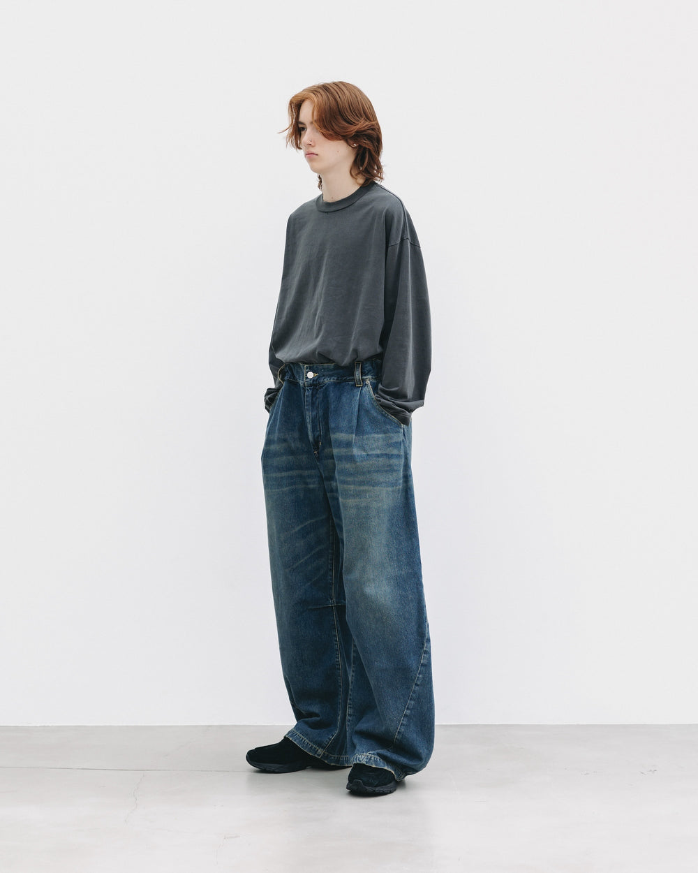 CLESSTE / Vintage Dyed Selvedge Denim Barrel Leg Pants (Vintage Indigo)