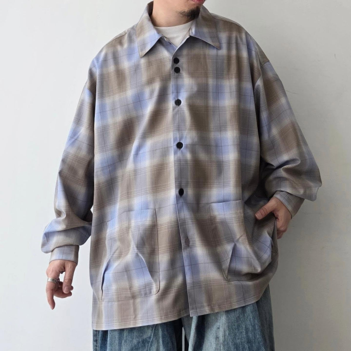 SHINYAKOZUKA / Roomy Shirt (Issue#9)(Blue And Brown Palette)