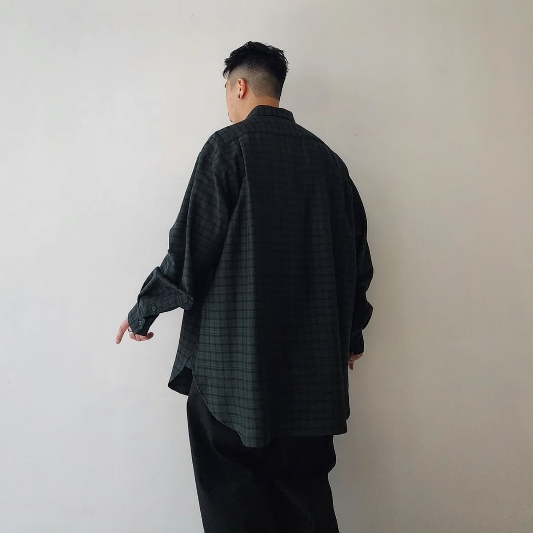 BLANC YM / Silk Plaid Wide Shirts