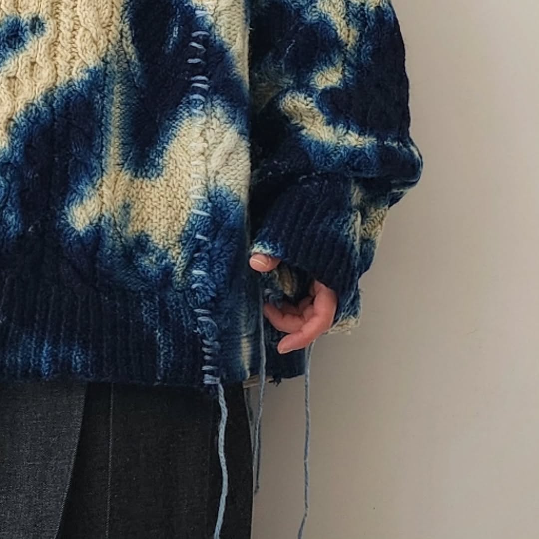 DISCOVERED / Tie Dye Fisherman Wide Knit (A) (Night)