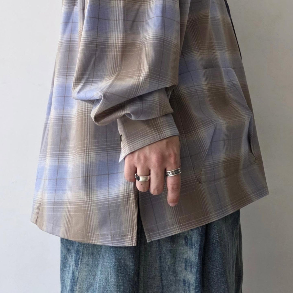 SHINYAKOZUKA / Roomy Shirt (Issue#9)(Blue And Brown Palette)