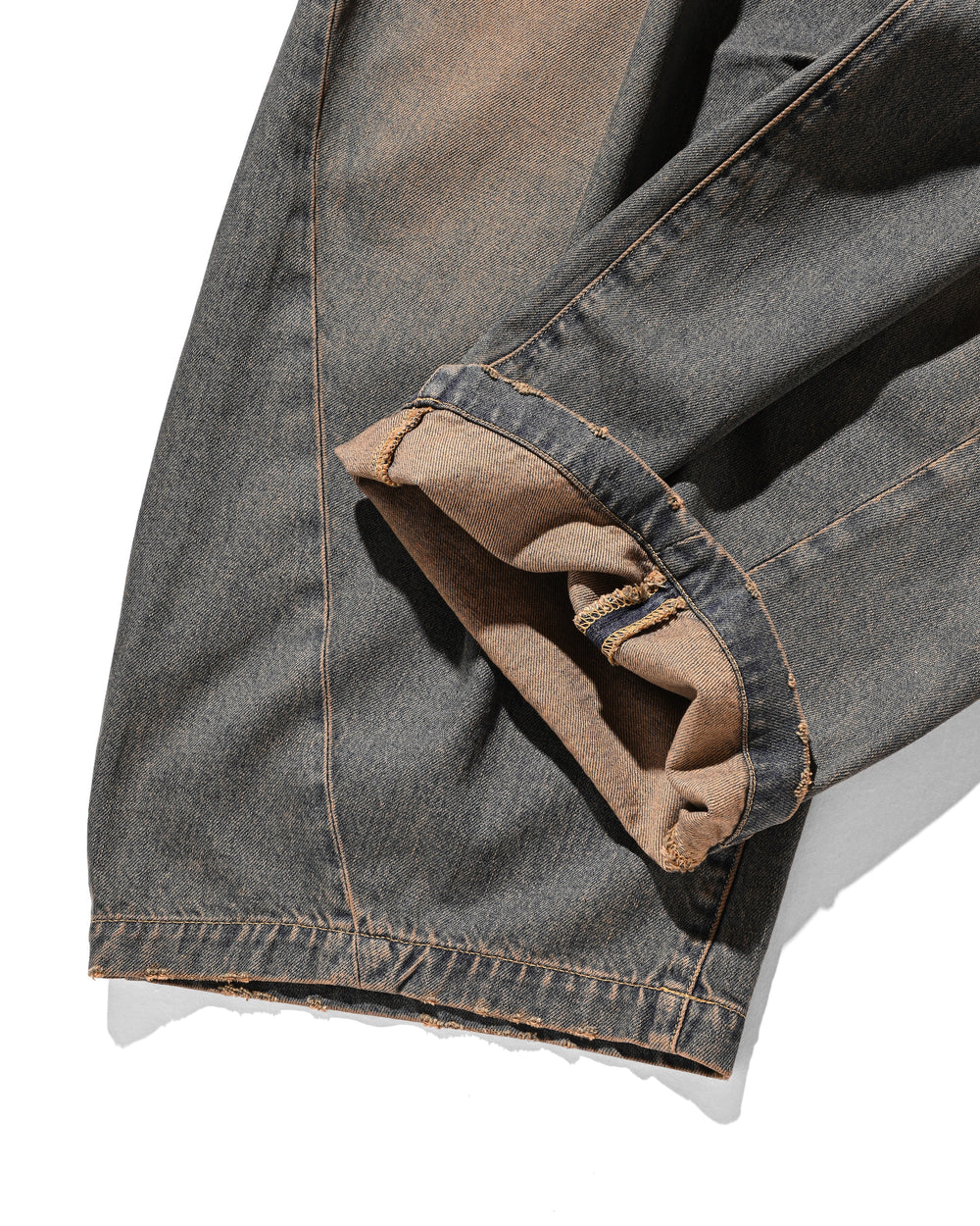 CLESSTE / Vintage Dyed Selvedge Denim Barrel Leg Pants (Vintage Brown)
