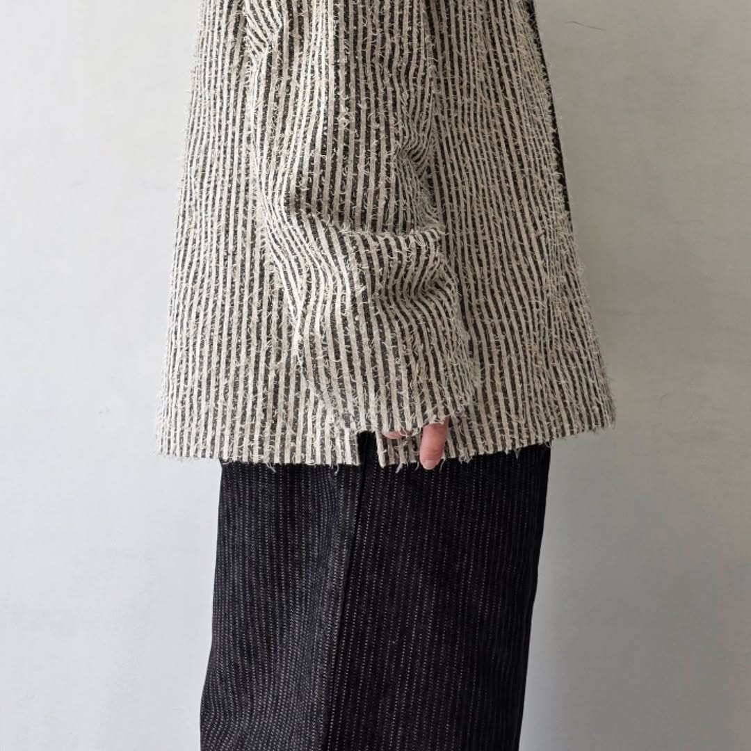 SABY / Sleeping Shirts - Cotton Linen FAB x Needle Work (Stripe)