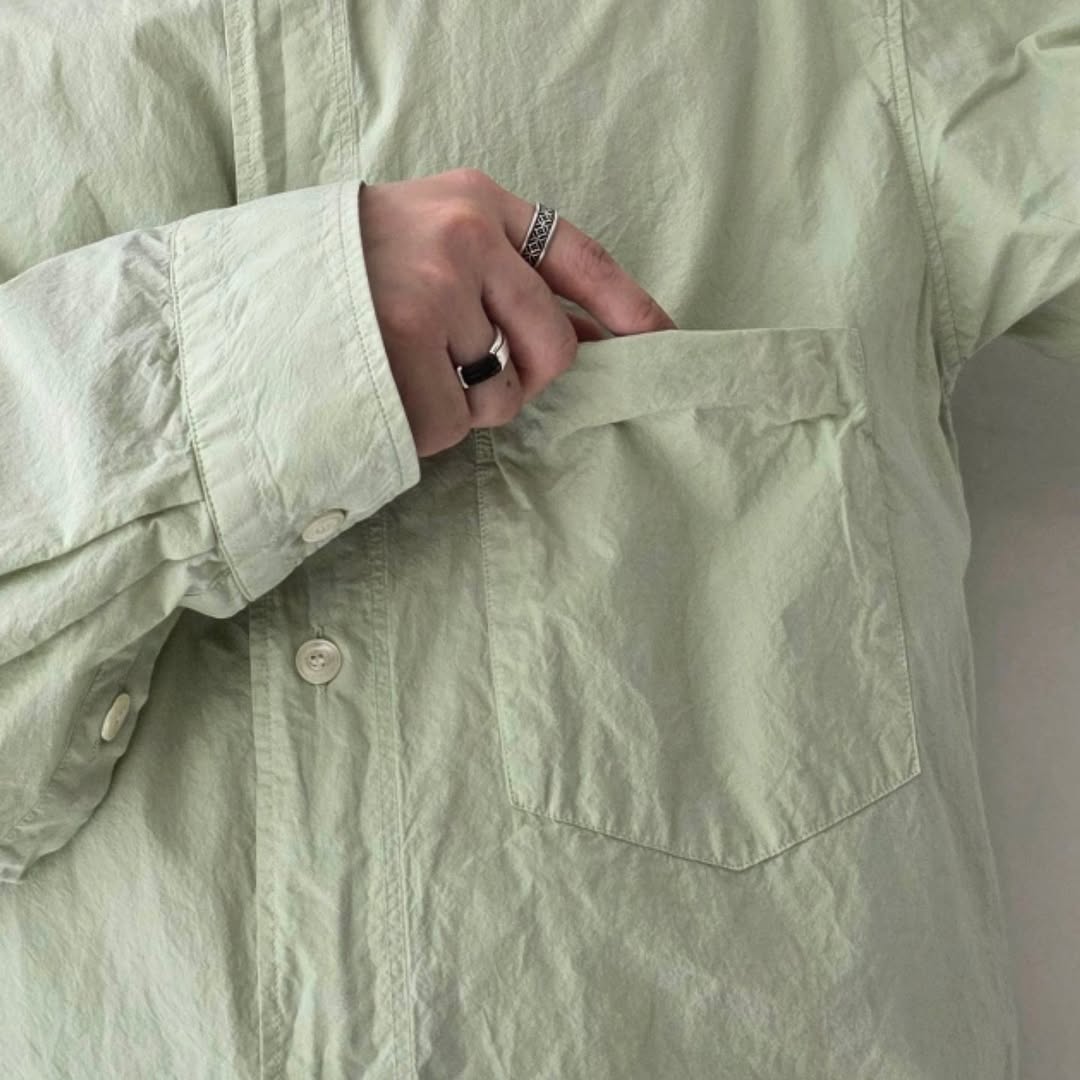 ANCELLM / Shrink Over Shirt (Gray Mint)