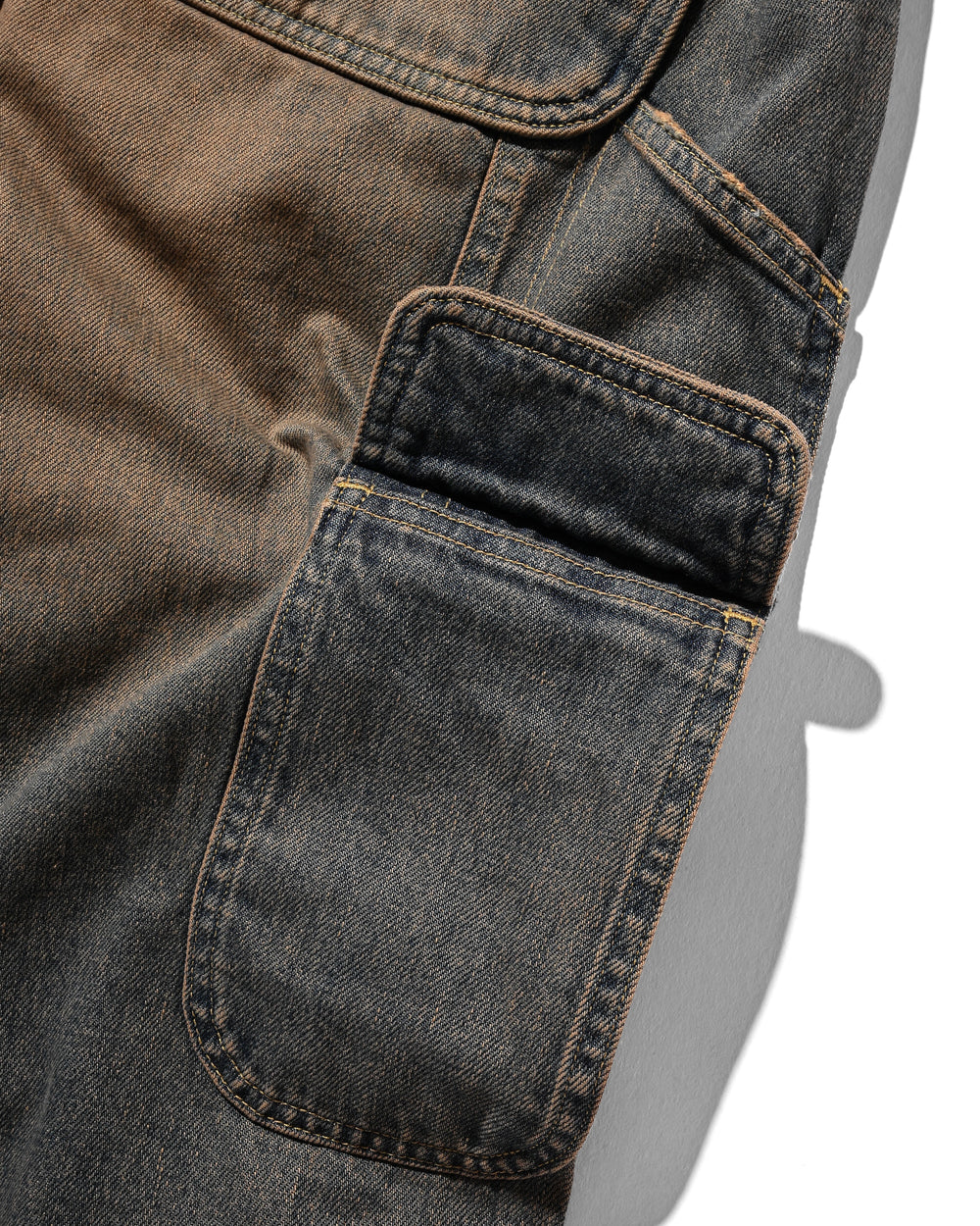 CLESSTE / Vintage Dyed Selvedge Denim Worker Pants (Vintage Brown