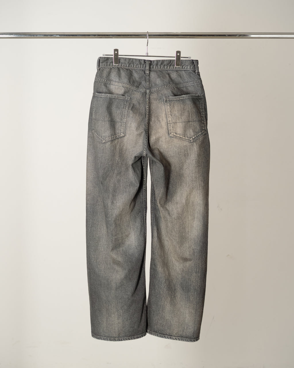 ANCELLM / Straight Wide Denim Pants (Black)