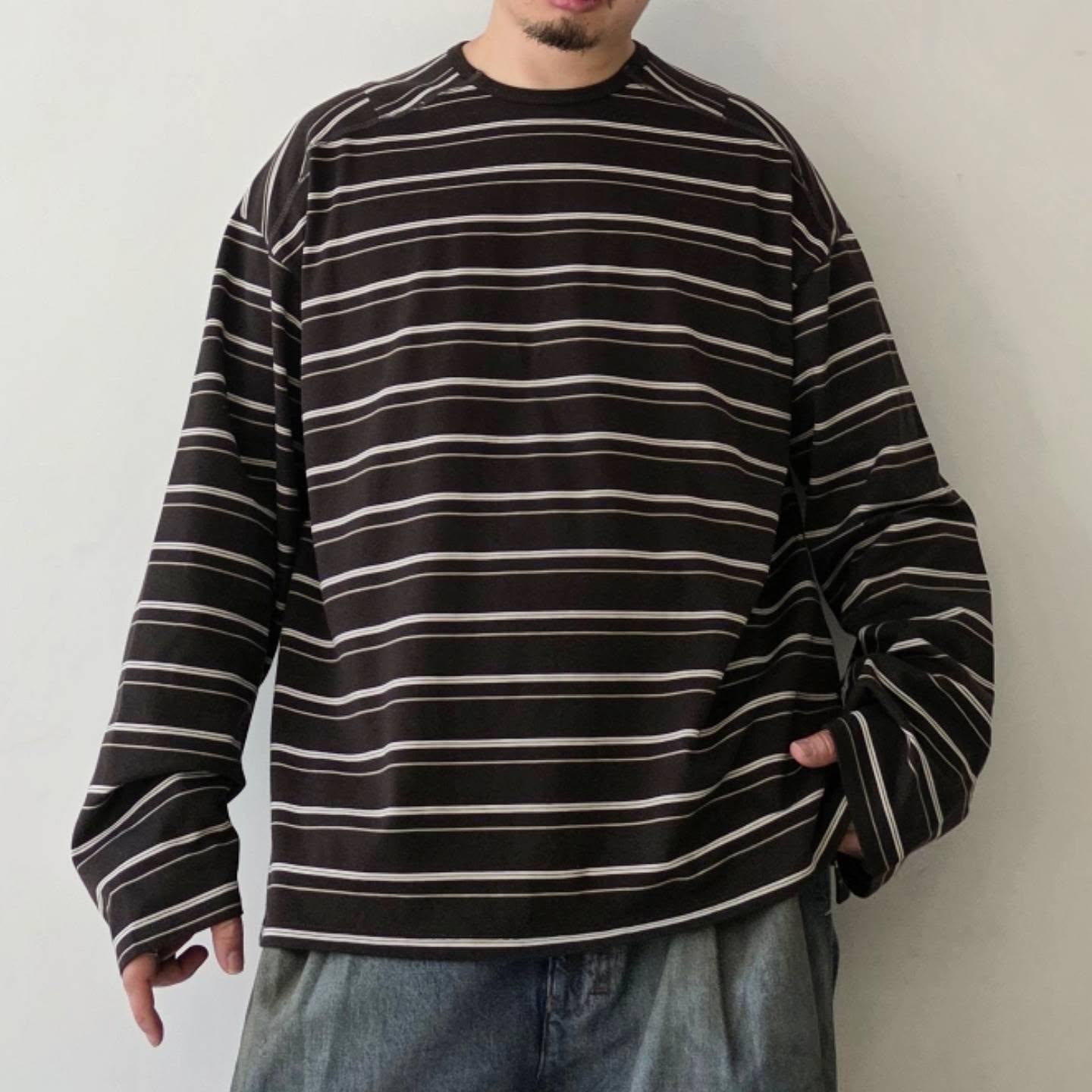 ANCELLM / Border LS T-Shirt (Black)