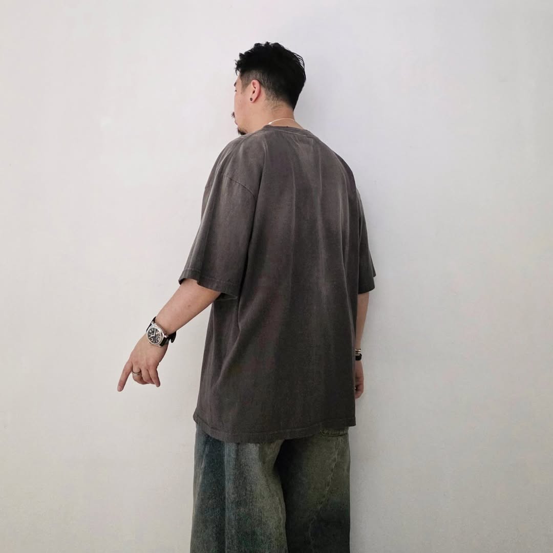THE JEAN PIERRE / Signature Pigmentdye Grunge Destroy SS Tee (Fade Black)