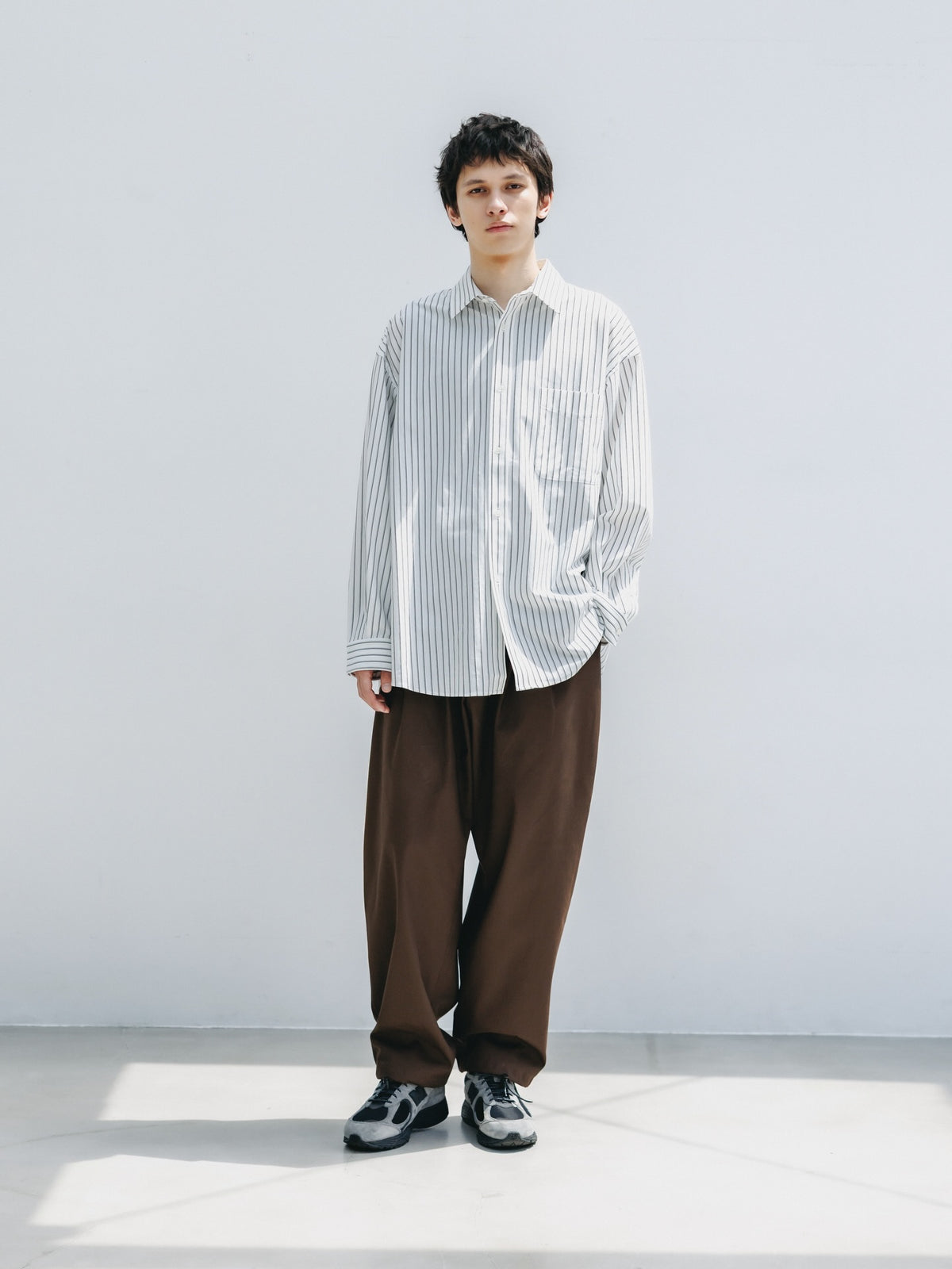 CLESSTE / Thick / Thin Stripe 46G Knit Everyday L/S Shirt (White Stripe)