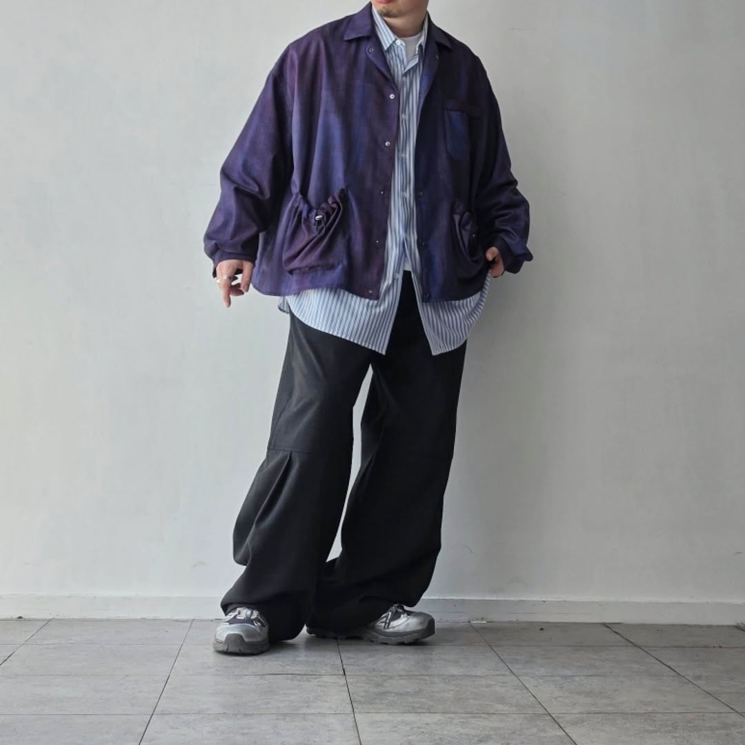 KANEMASA PHIL / 46G Atmosphere Stripe Shirt (Sax Black)