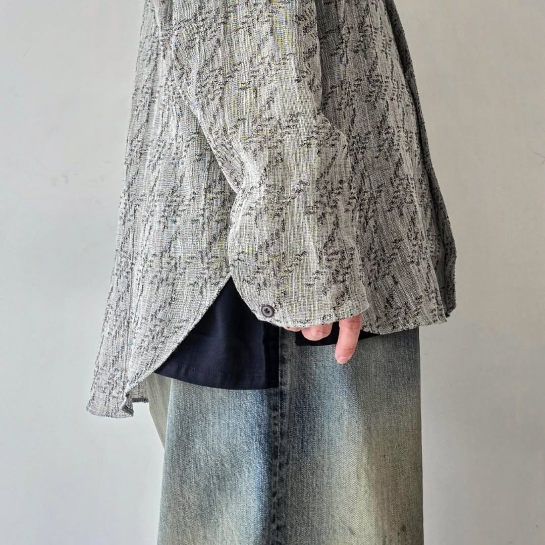 SABY / Lapel Shirts - Bishu Japan Cotton Linen Jacquard FAB -