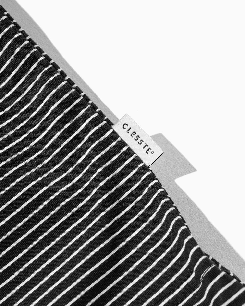 CLESSTE / 'C' Striped Massive T-Shirt With Drawstrings (Black x White)