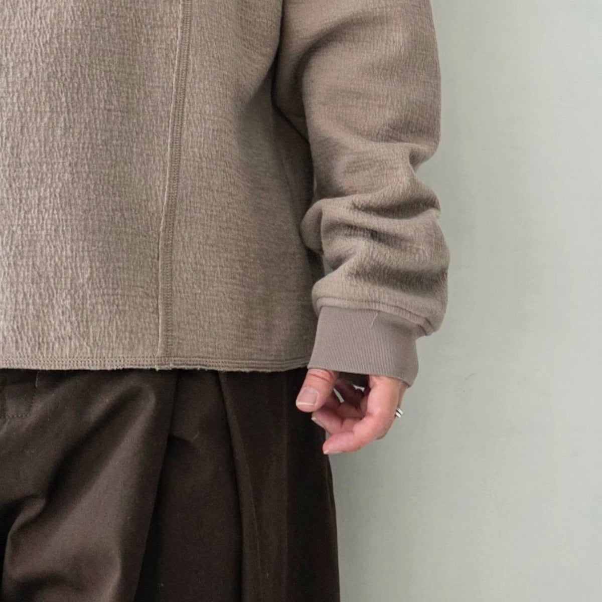 GANDER / Raw Edge Crewneck (Beige)