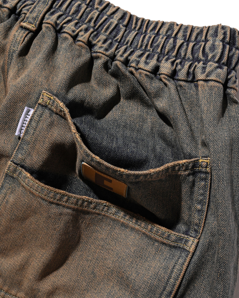 CLESSTE / Vintage Dyed Selvedge Denim Worker Pants (Vintage Brown)