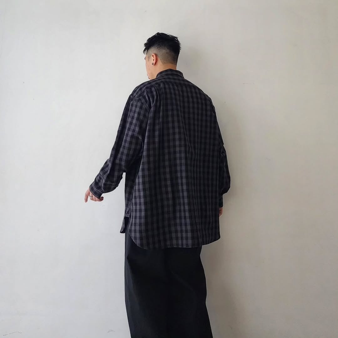 BLANC YM / Silk Plaid Wide Shirts