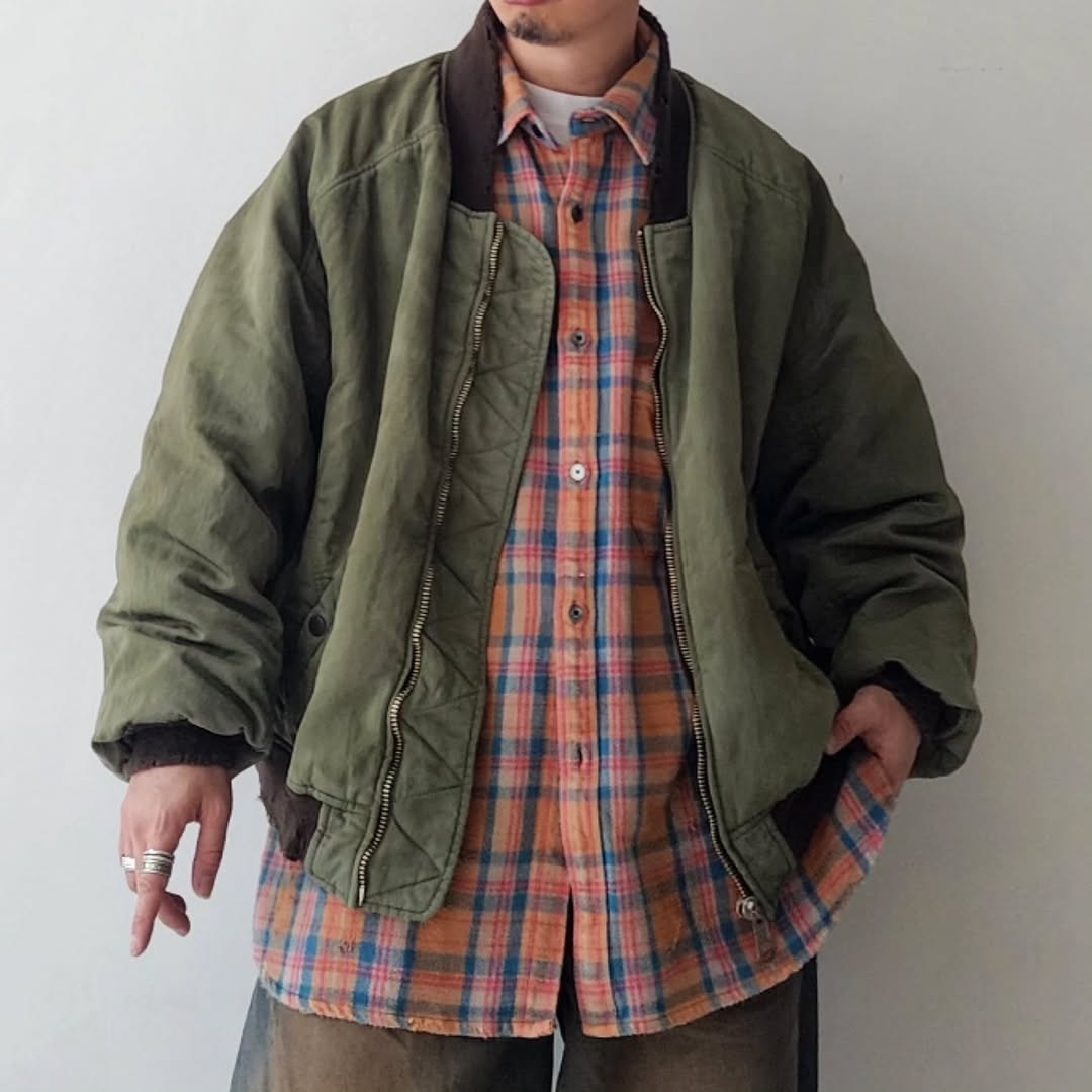 ANCELLM / Faded Bomber Jacket (Khaki)